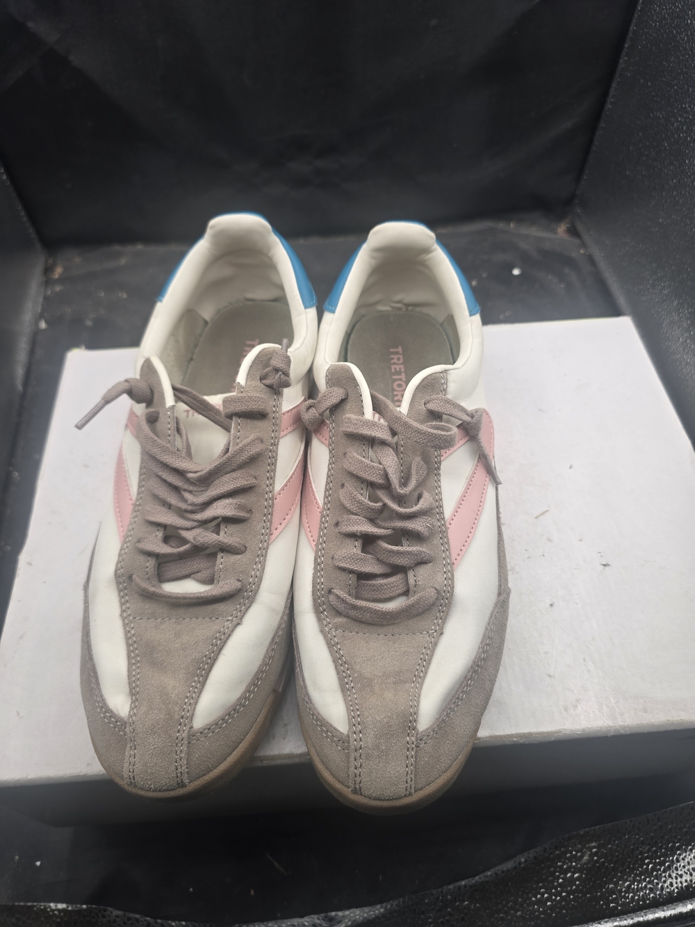 Tretorn White Pink‎ Blue Retro Sneakers